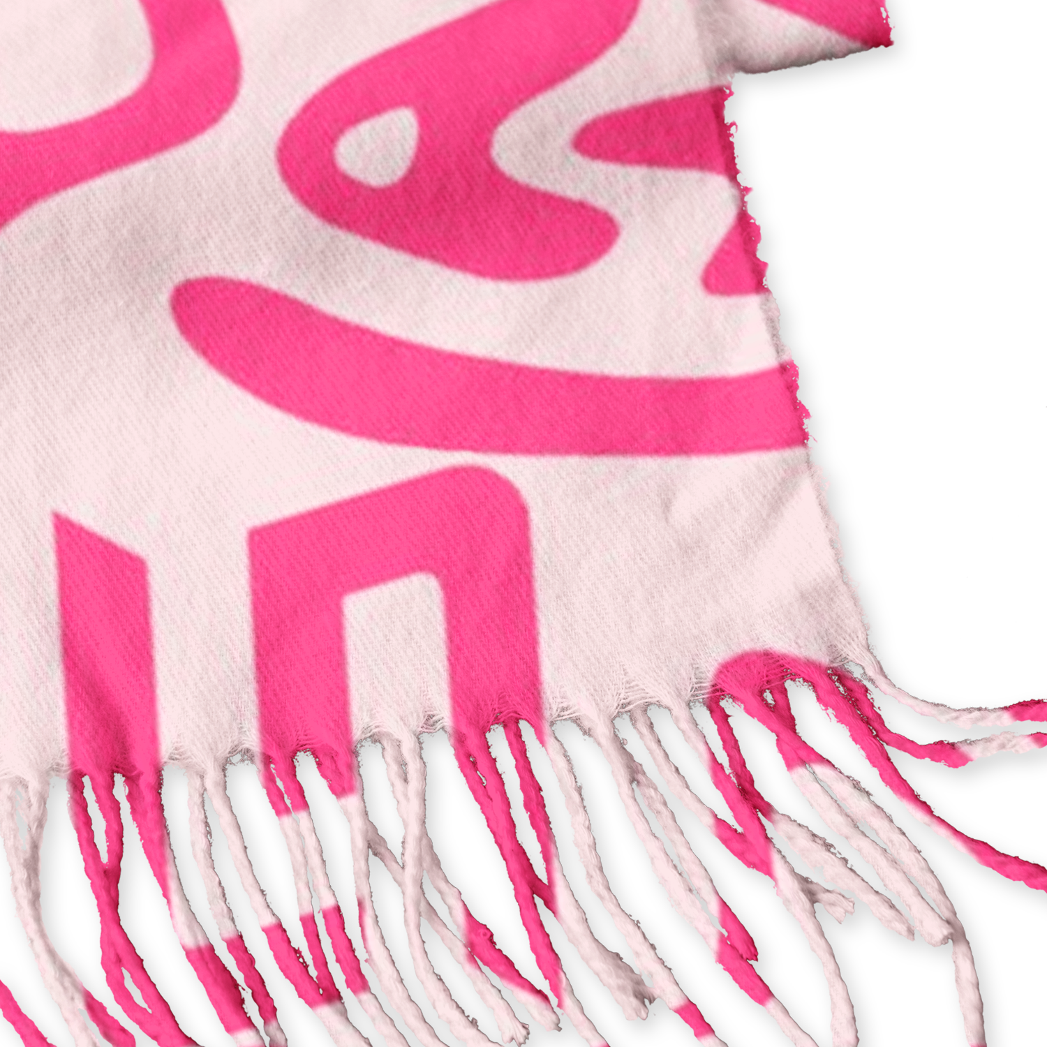 Lando‑Inspired Pink Abstract Fringed Poncho Shawl Grand Prix Fan Wrap