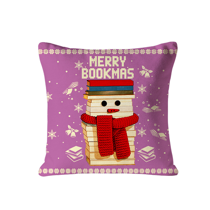 Personalized Christmas Bookworm Pillow with Name Warm Holiday Gift for Book Lovers