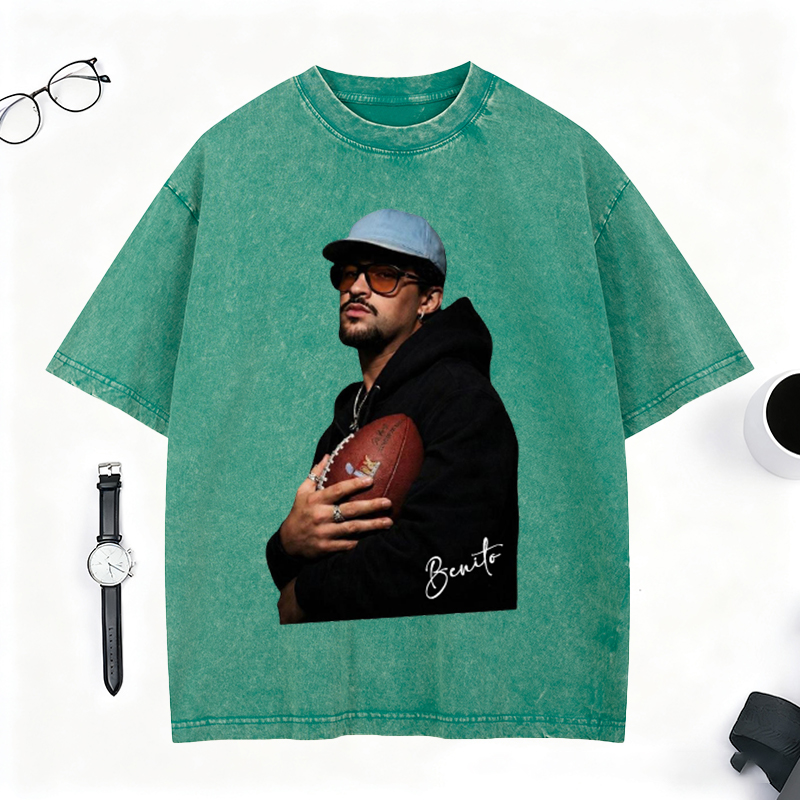Personalized Benito Super Bowl Washed T-Shirt Perfect for Football Fans and Trendsetters