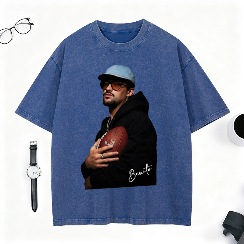 Personalized Benito Super Bowl Washed T-Shirt Perfect for Football Fans and Trendsetters