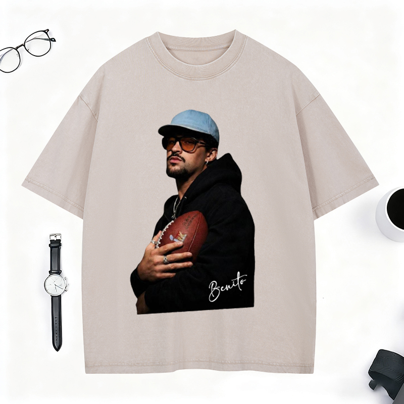 Personalized Benito Super Bowl Washed T-Shirt Perfect for Football Fans and Trendsetters