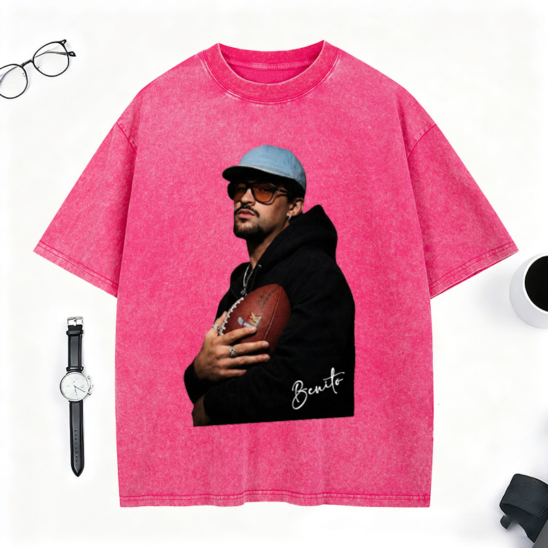 Personalized Benito Super Bowl Washed T-Shirt Perfect for Football Fans and Trendsetters