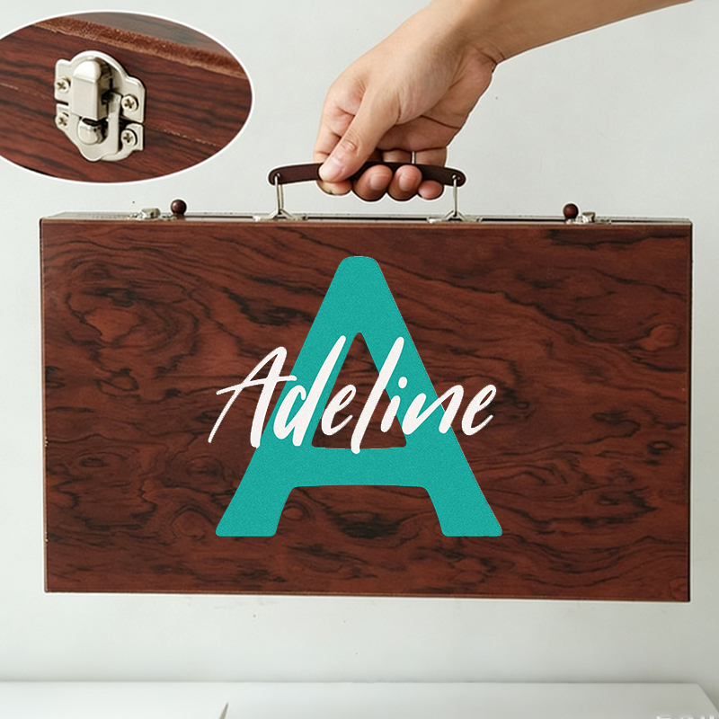 Personalized Name Wooden Art Set Perfect Gift for Kids Who Love Drawing and Painting 143 Piece Creative Kit
