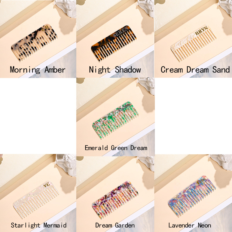 Personalized Amber Hair Comb Custom Initial Acetate Hair Comb Marble Hair Comb Wedding Bridesmaid Gift Portable Pocket Hair Comb, Bridal Gift