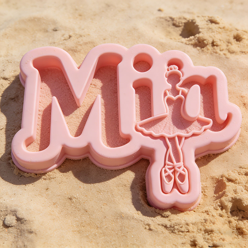Personalized Multi-color Name 3D Printed Ballet Sand Mold 2-9 Letters Beach Vacation Essentials Play Birthday Gift for Family Kids
