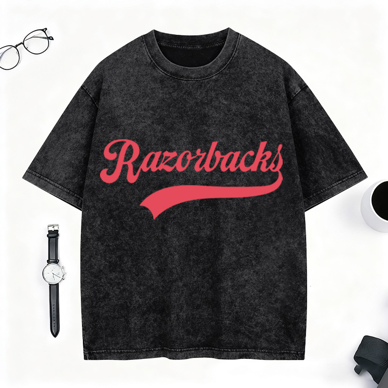 Personalized School Mascot Washed T-Shirt Custom Name Gifts For Back To School Sports Tee Team Mascot Shirt School Logo Tee