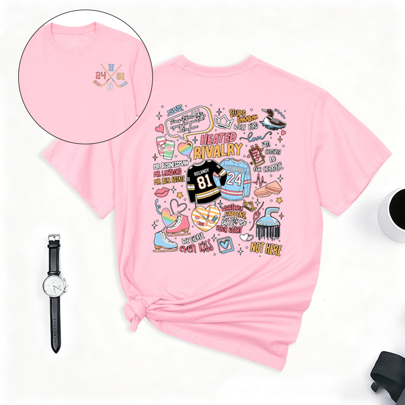 Personalized Hockey TV T-Shirt Romance Shirt with Custom Number and Initials