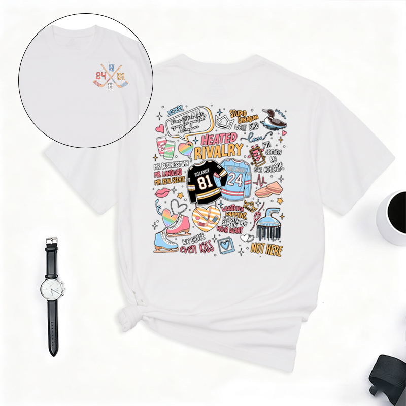 Personalized Hockey TV T-Shirt Romance Shirt with Custom Number and Initials