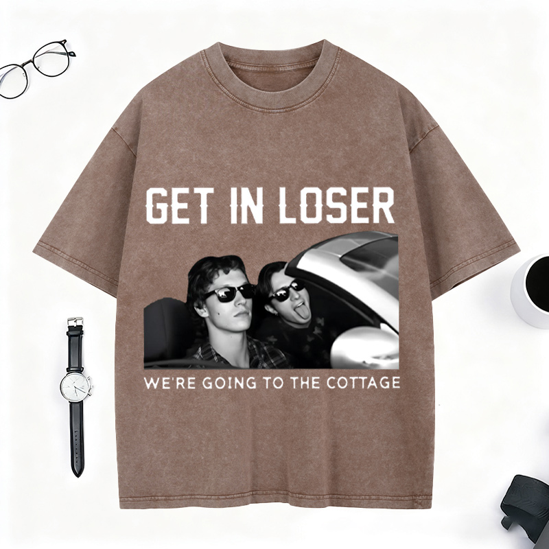 Personalized HR Washed T-Shirt We're Going To The Cottage Tee for Ice Hockey Fans