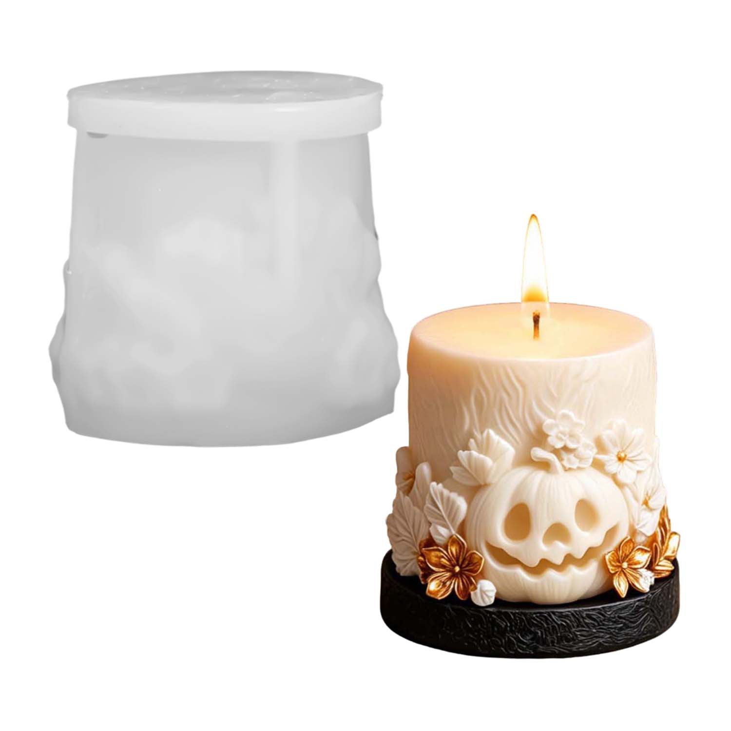 Pumpkin Scented Plaster Candle Mold DIY Desktop Candlestick Ornament