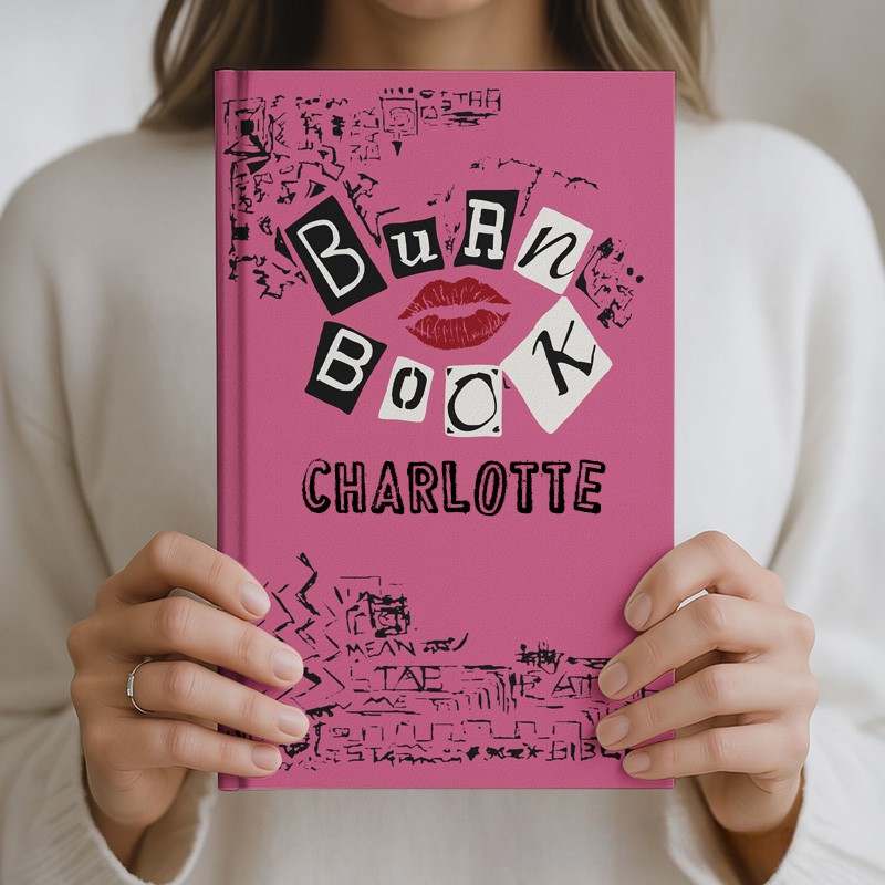 Personalized Trendy Pink Theme Custom Name Fashion Mark Pattern Creative Journal Gifts For Girl Daughters Friends