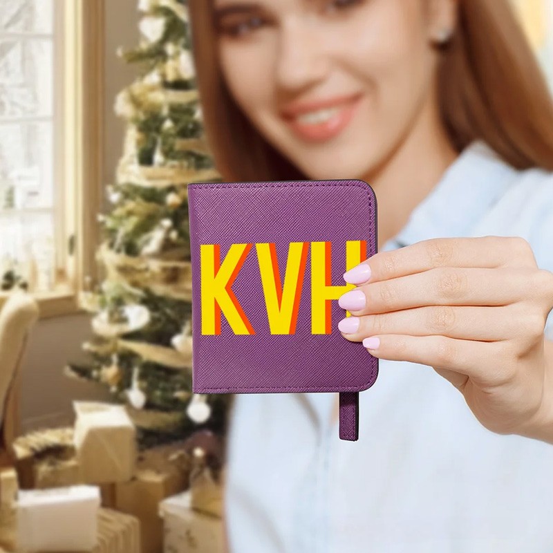 Personalized Shadow Name Leather Compact Bifold Pocket Wallet with Name Birthday Anniversary Gift for Women Girls