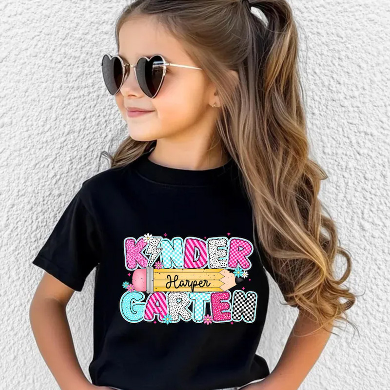 Personalized Kindergarten Magic Grade Level First Day Of School Colorful Rainbow Teacher Student Back To School Kids Shirt