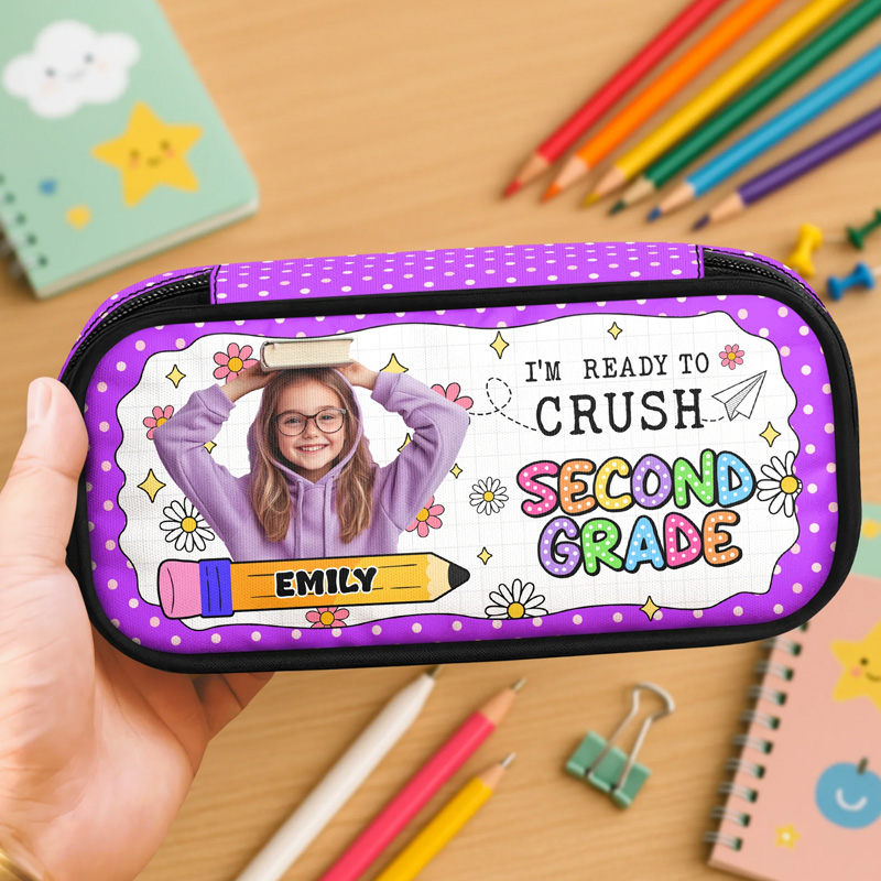 Personalized Kid Photo I am Ready To School Pencil Case Back To School Gift