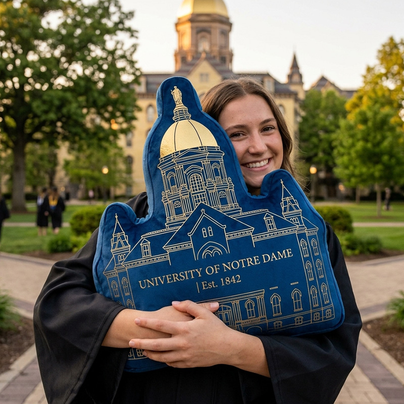 Personalized University Design Graduation Gift Custom Name College Pride Dorm Decor 3D Print Pillow