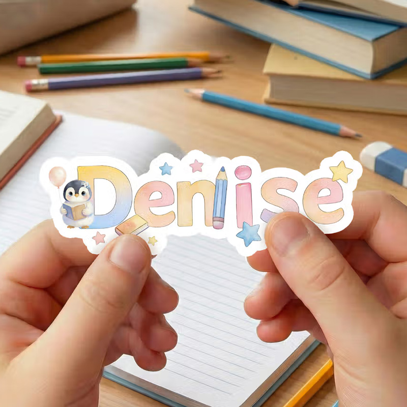 Personalized Cute Balloon Cartoon Animal Star Stickers with Name Back to School Birthday Gift for Boys Girls