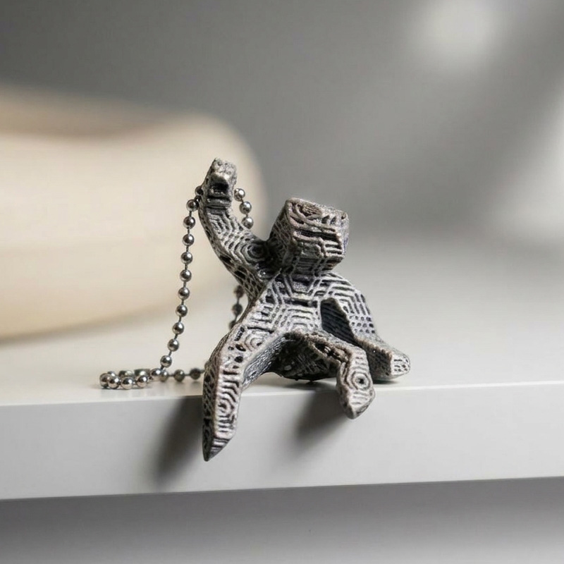 Personalized Abstract Grace Keychain Futuristic Themed 3D Printed Bag Charm Artistic Minimalist Accessory Design Boy Gift