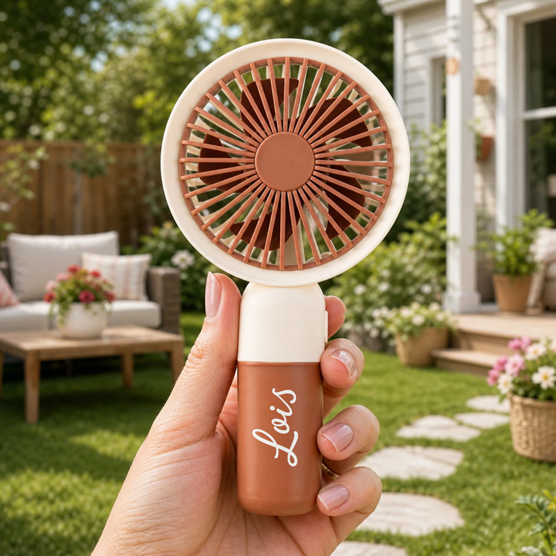 Personalized Summer Breeze Handheld Fan Themed Outdoor Garden Picnic Compact USB Rechargeable Cooling Accessory Back to School Gift