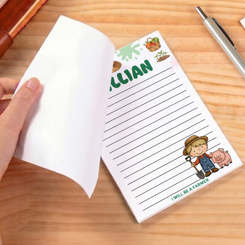 Personalized Kid Career Character Notepad with 50 Pages and Name Daily Use Back to School Birthday Gift for Kids Students Sticky Note
