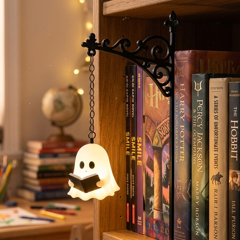 Ghost Lantern Bookend Themed Halloween Spooky Shelf Decor Design Custo