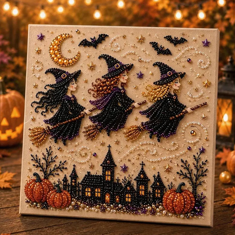 Halloween Ghost Pearl Art DIY Kit Spooky Cute 3D Diamond Art Painting Crafts for Kids DIY Fall Home Decor Wall Arts
