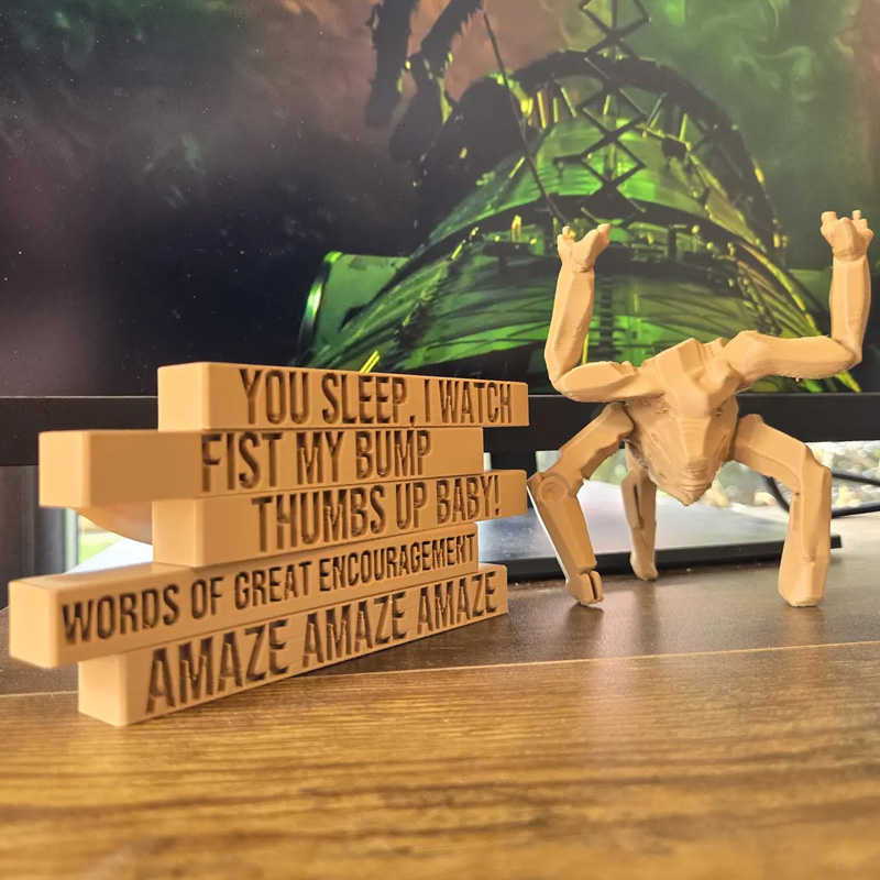Project Hail Mary Rocky Figure Desktop Motivational Creature Miniature Custom Name Words Of Encouragement Holder Desktop Decoration
