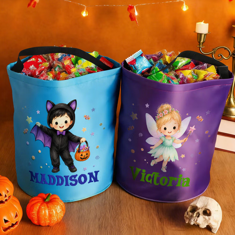 Personalized Halloween Cartoon Character Star Candy Lightweight Trick or Treat Bag with Name Halloween Party Gift for Kid