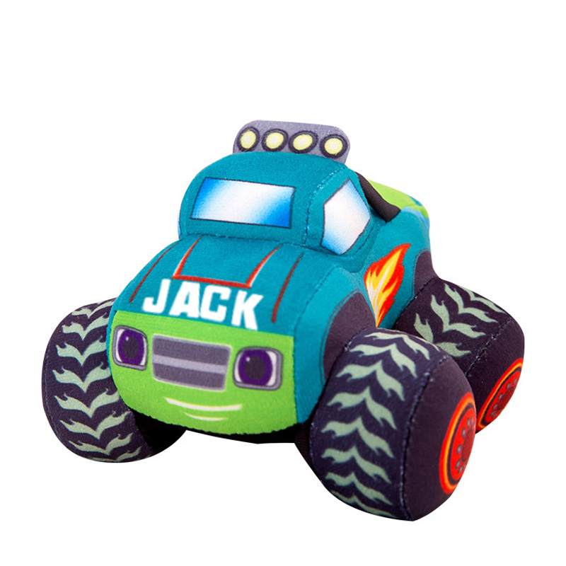 Personalized Monster Truck Plush Toy Custom Name Soft Car Pillow Kids Birthday Gift Playroom Decor