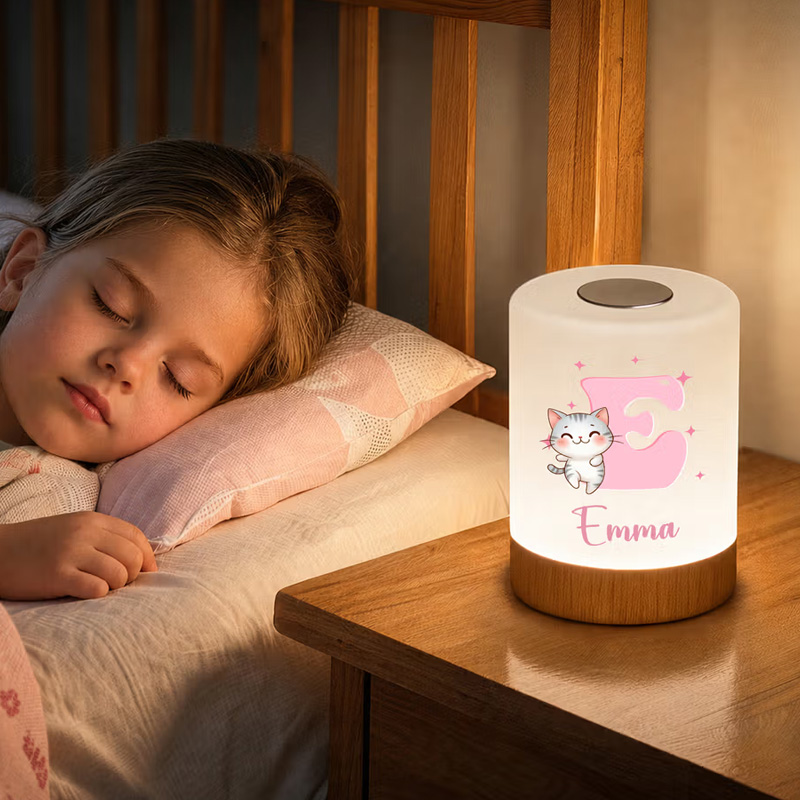 Personalized Dancing Animal Dimmable Touch Control Rechargeable Night Light with Name and Adjustable Colors Bedroom Decor Birthday Gift for Kids