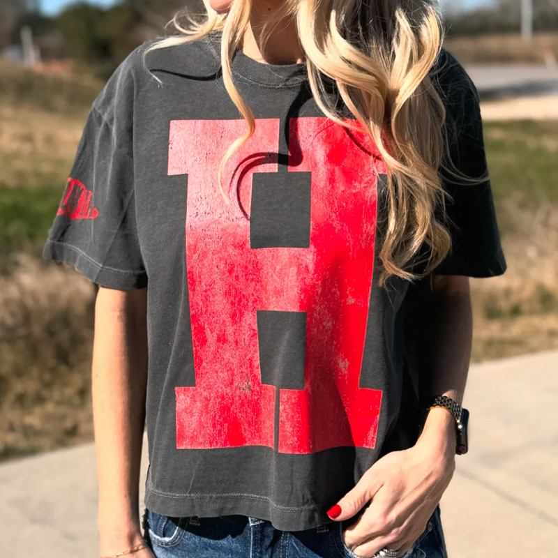 Personalized Team Tee Initial Shirt with Number & Sleeve Print Game Day Shirt DTG Printed Comfort Colors Tee