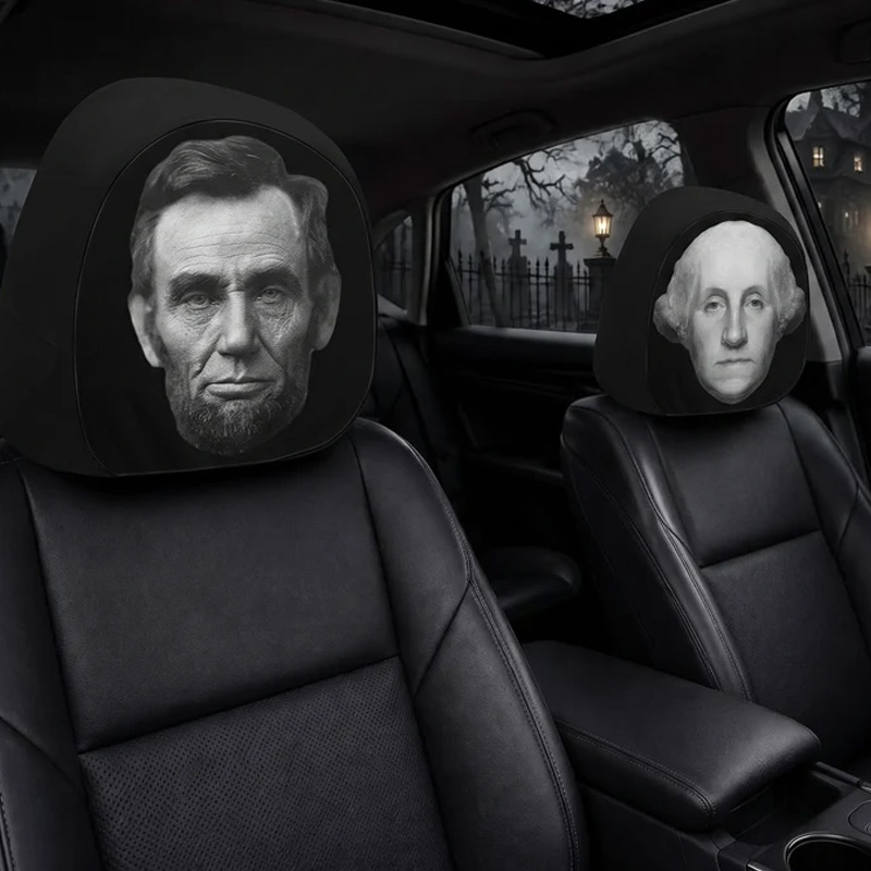 Personalized Car Headrest Covers Halloween Patriotic Passengers 