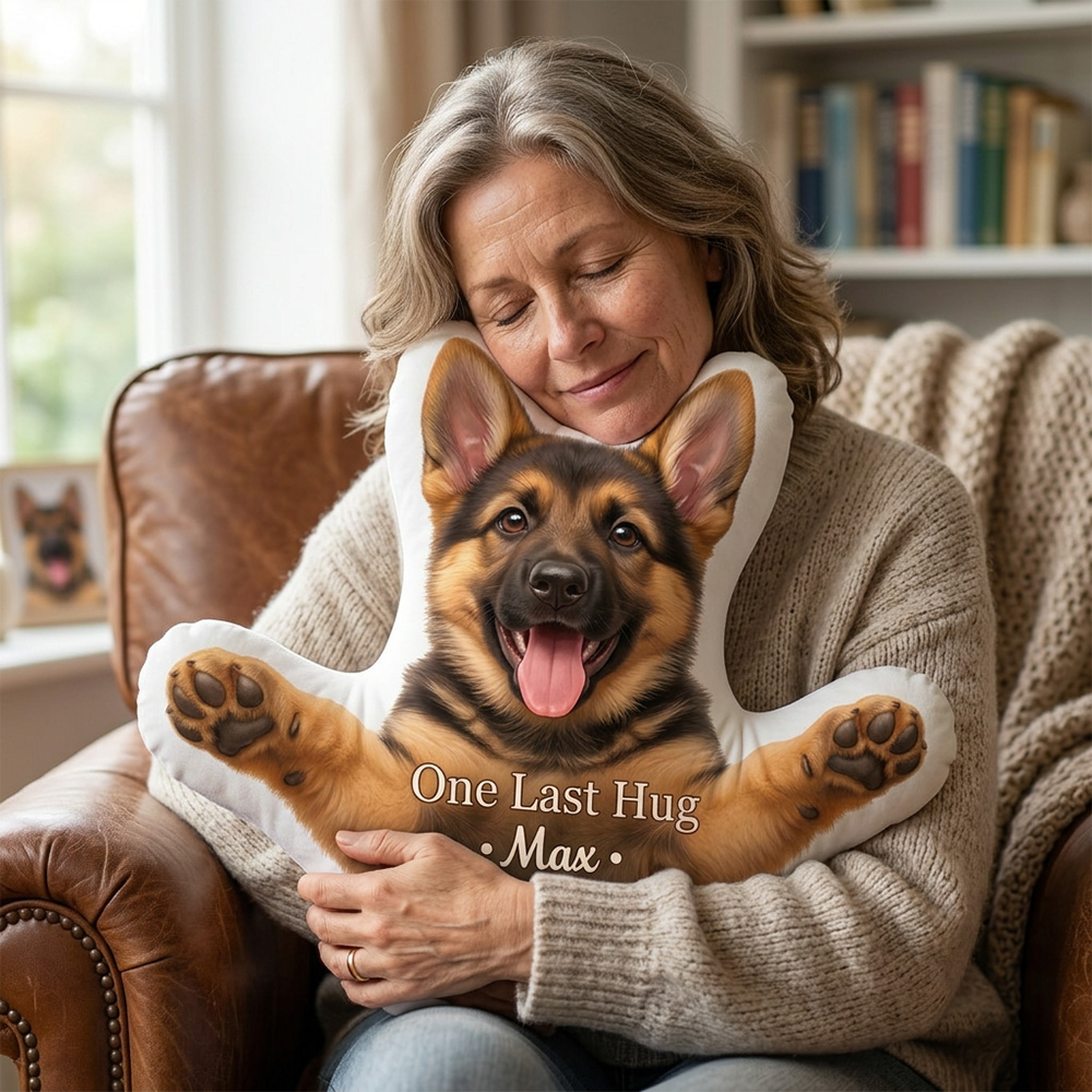 Personalized Dog Memorial Pillow Custom Pet Name One Last Hug Keepsake Photo Cushion Remembrance Gift