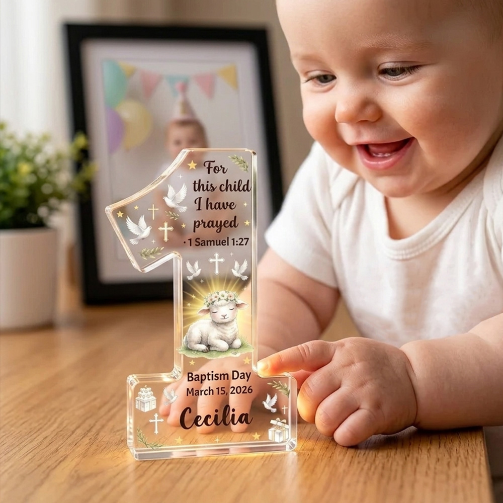 Personalized First Birthday Acrylic Plaque Custom Name Floral Baby Girl Keepsake Gift Bloom Party
