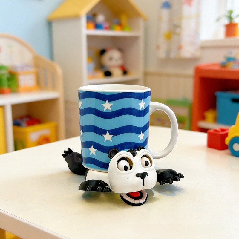 Cartoon Panda Figure Creative Desk Decoration Cup Holder 3d Printing
