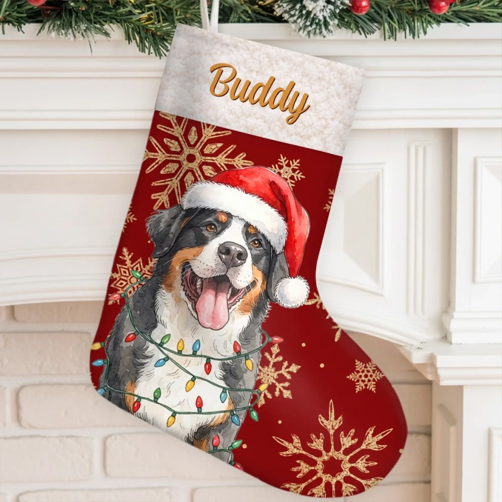 Personalized Christmas Birthday Gifts For Dog Cat Lovers Dog Dad And Mom Cat Owners Santa’s Favorite Furry Helper Custom Photo Christmas Stocking