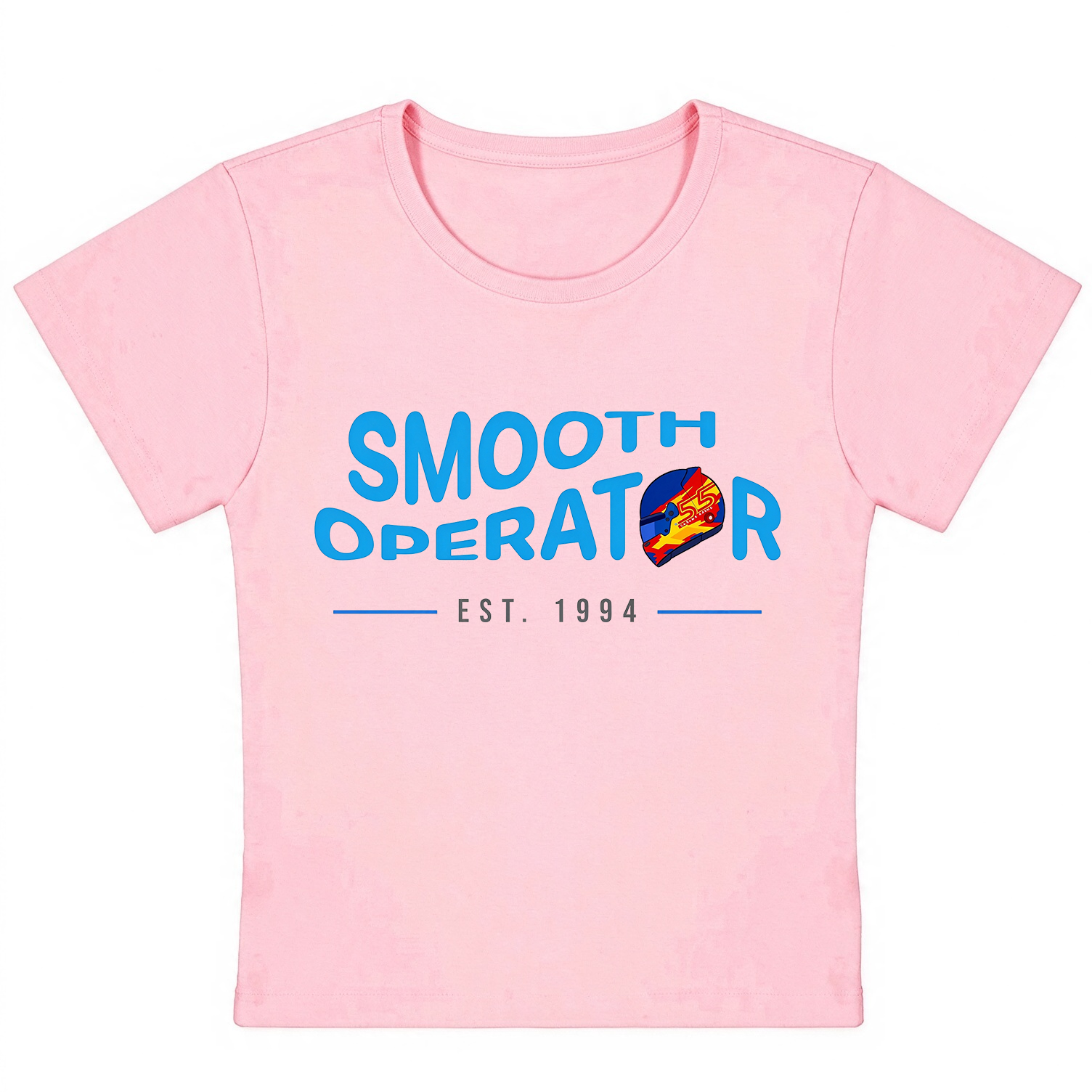 F1 Smooth Operator Baby Tee, Carlos Sainz #55 Inspired Cropped T-shirt, Formula 1 Racing Women’s Crop Top, F1 Fan Gift