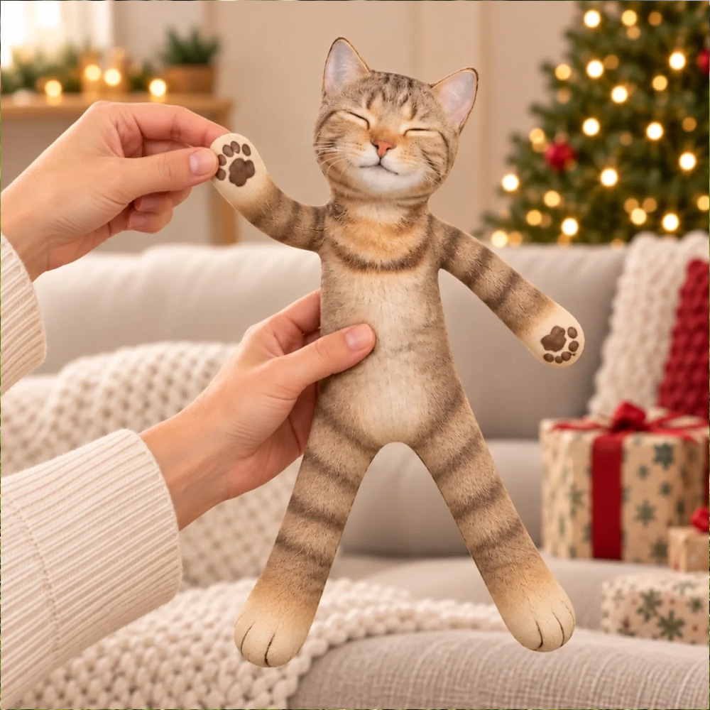 Personalized Poseable Plush Doll Custom Photo Funny Pet Christmas Gifts For Pet Lovers