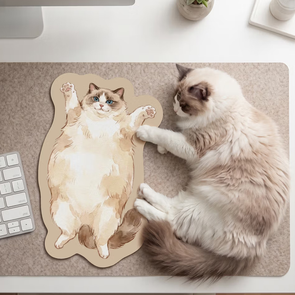 Personalized Watercolor Style Pet Photo Non-Slip Mouse Pad Desk Decor Birthday Christmas Gift for Dog Cat Pet Owner