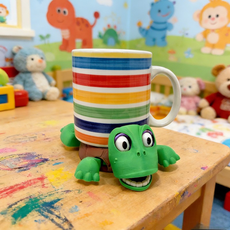 Playful Turtle Shaped Creative Drink Accessory Cup Holder 3d Printing
