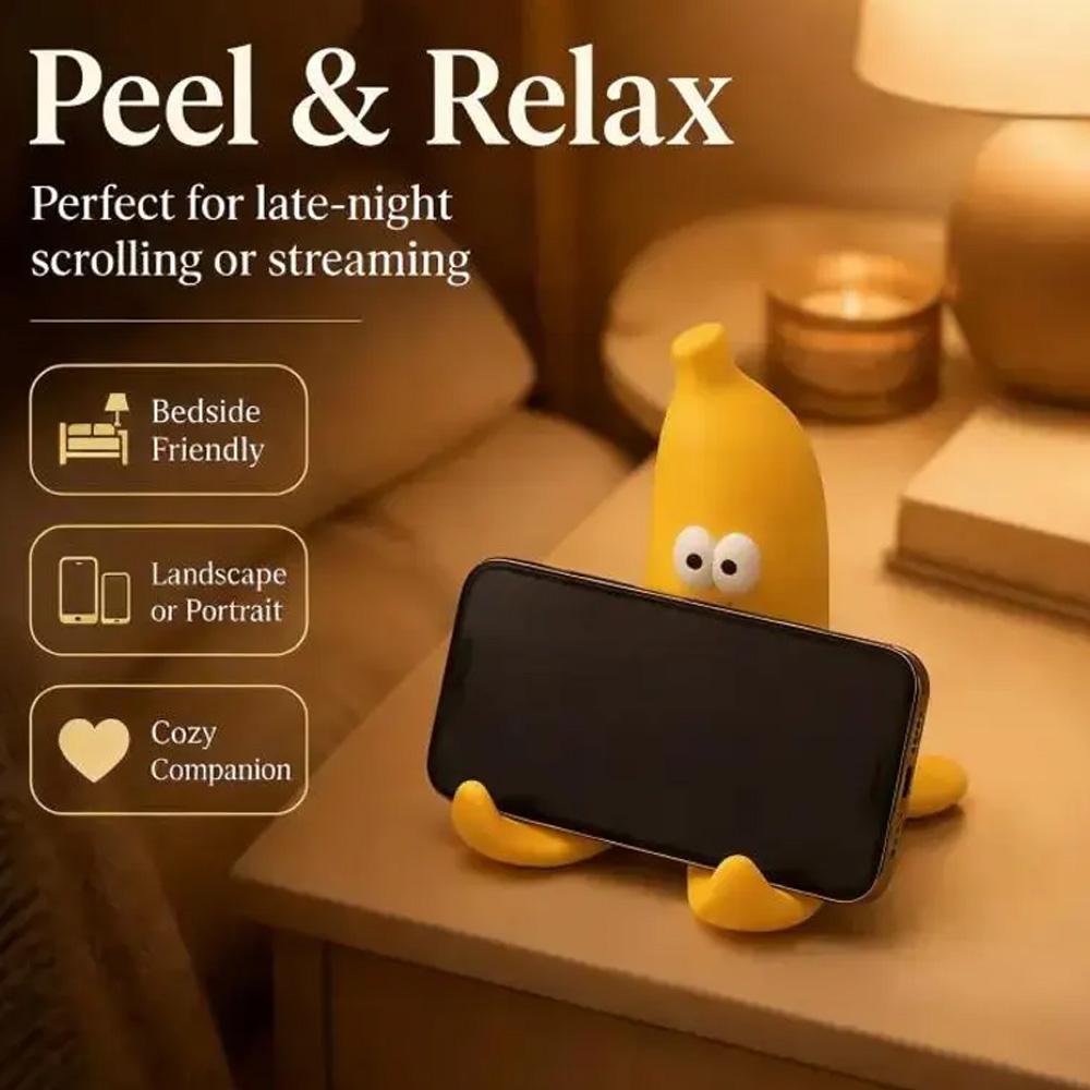 Cute Banana Phone Holder Stand Funny Kawaii Desk Accessory Gift for Her