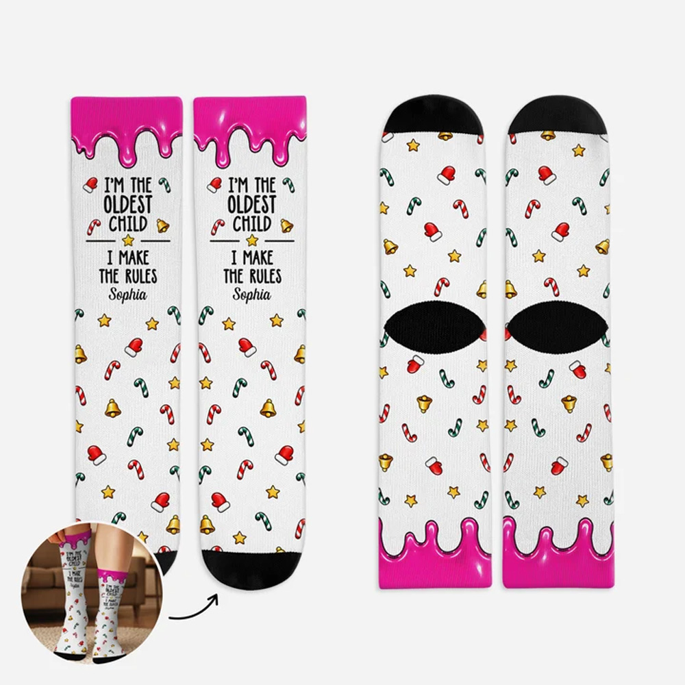 Personalised Gifts for Siblings Brother Sister Rules Socks