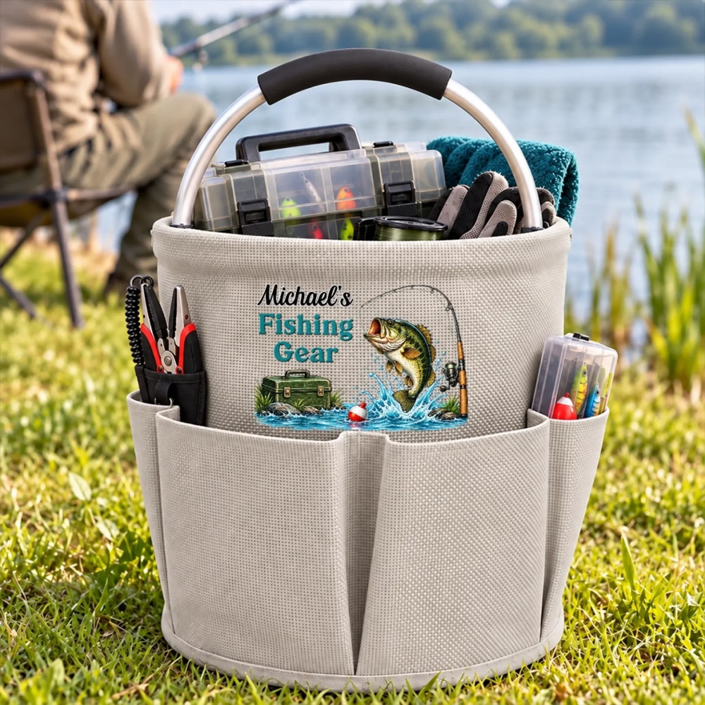Personalized Gardening Tool Bag Custom Name Fishing Gear Gifts for Fishermen