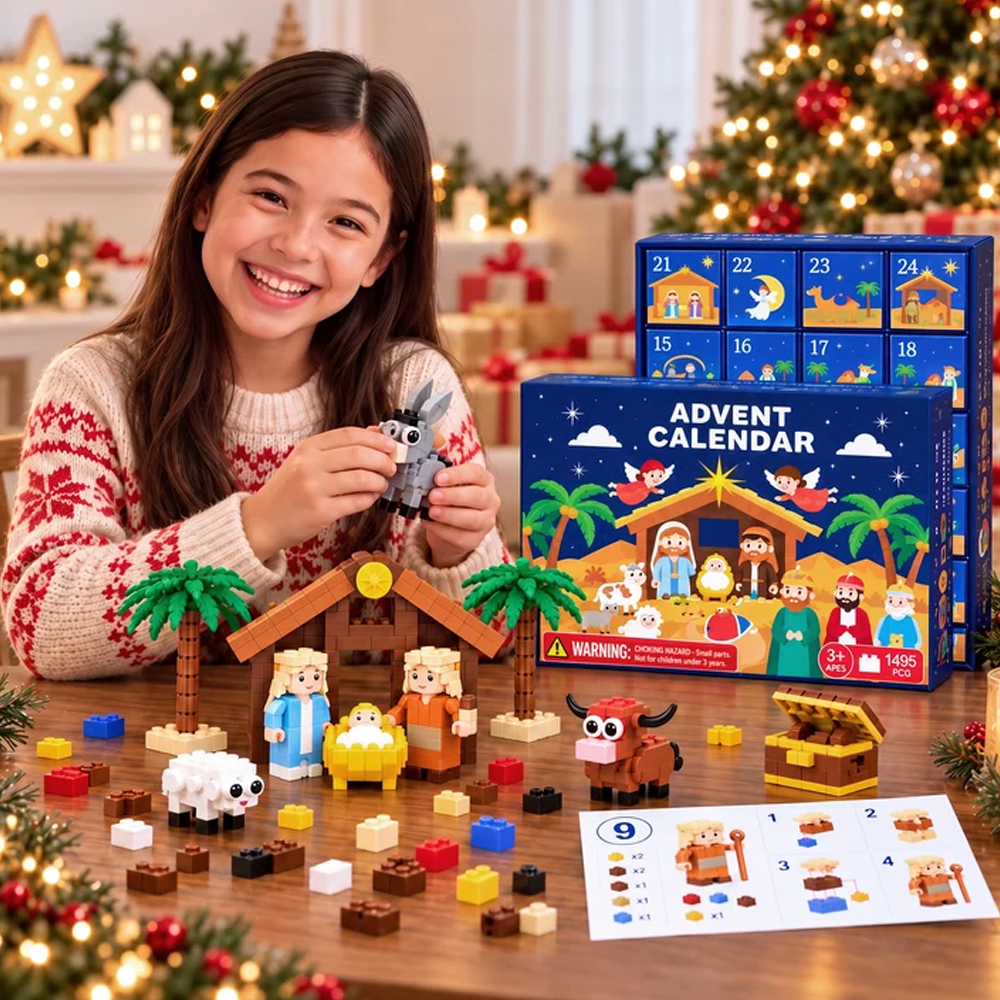 24-Day Countdown Gifts Nativity Advent Calendar Building Block Kit