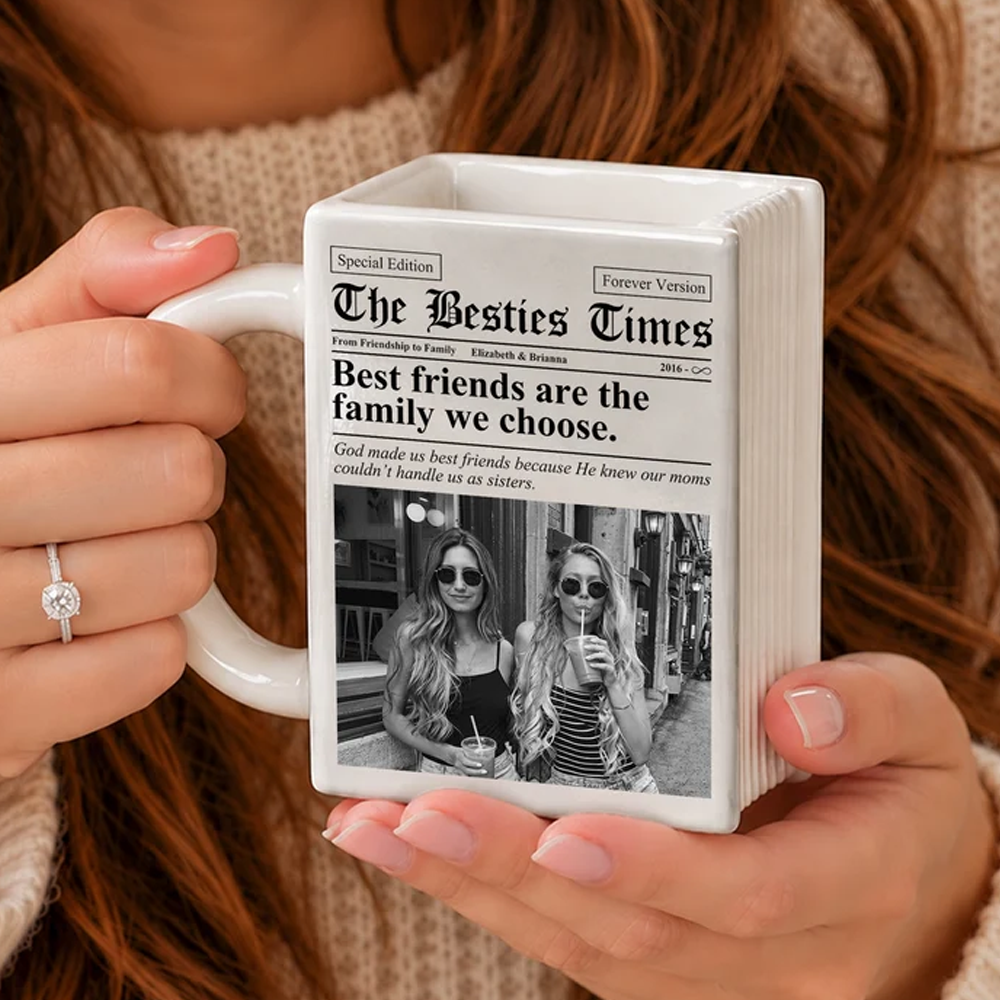Personalized Mug Friendship Newspaper Custom Photo Best Friend Keepsake Gift For Her