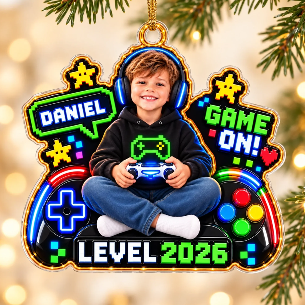 Personalized Acrylic Ornament Custom Photo Game On Gifts For Kids Gamers Gaming Lovers