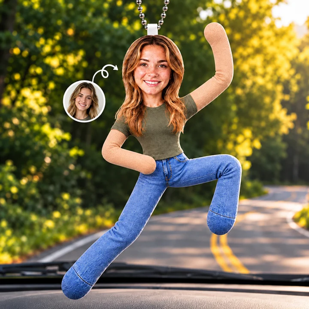 Personalized Gifts for Him Her Photo Poseable Plush Doll Car Ornament