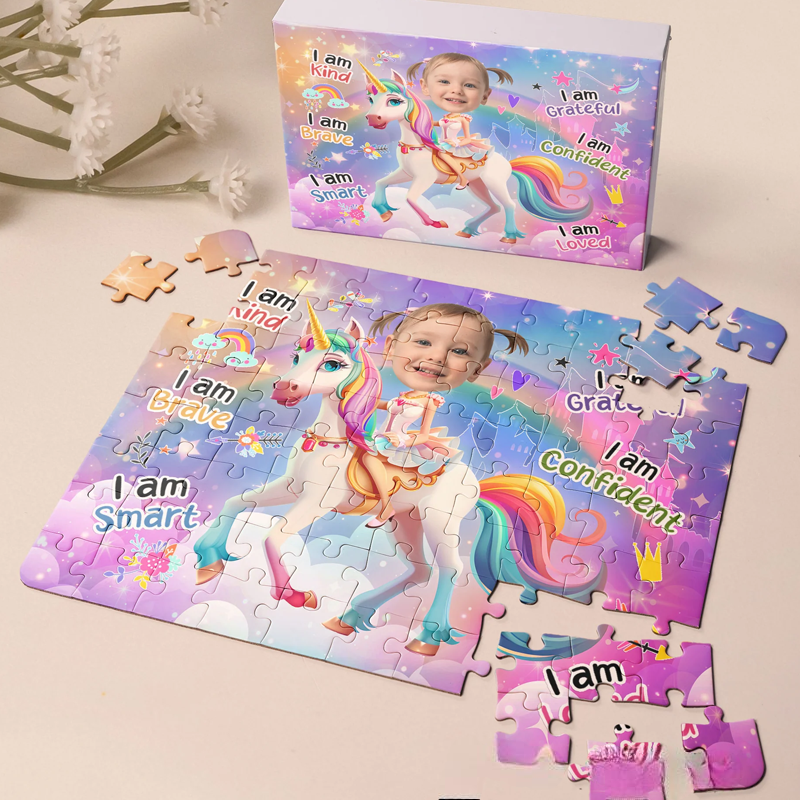 Personalized Princess Board Game Photo Jigsaw Puzzle Gift for Kids Little Girls Daughters 