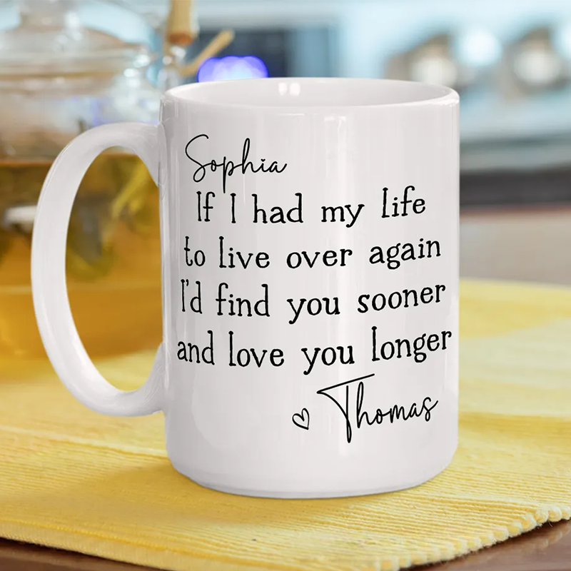  Personalized Love You Longer Coffee Mug Birthday Gift for Her or Him