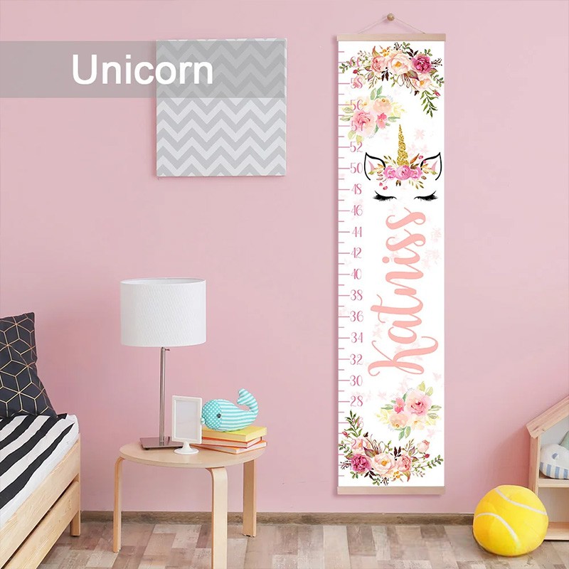Personalized Woodland Theme Custom Name Cute Forest Animals Kids Height Growth Chart