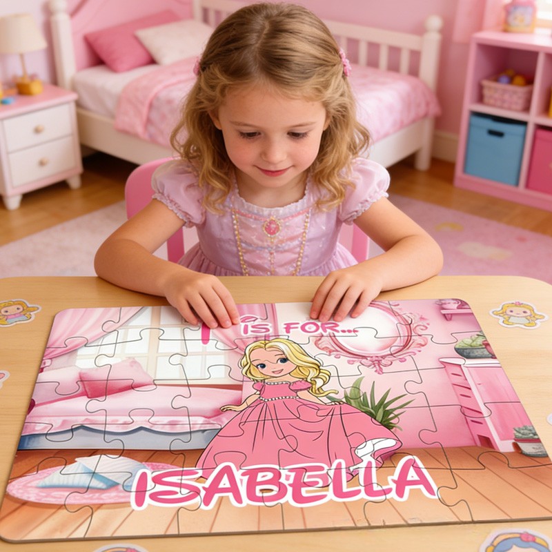 Personalized Beautiful Princess Theme Custom Name Pink Dress Castle Ro